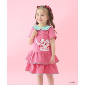 ワンピース 「Lil ala mode×coeur a coeur」ポシェット風ティアードフリルワンピース キッズ 子供服 女の子