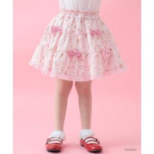 スカート 「Lil ala mode×coeur a coeur」インナーパンツ付きティアードスカート キッズ 子供服 女の子