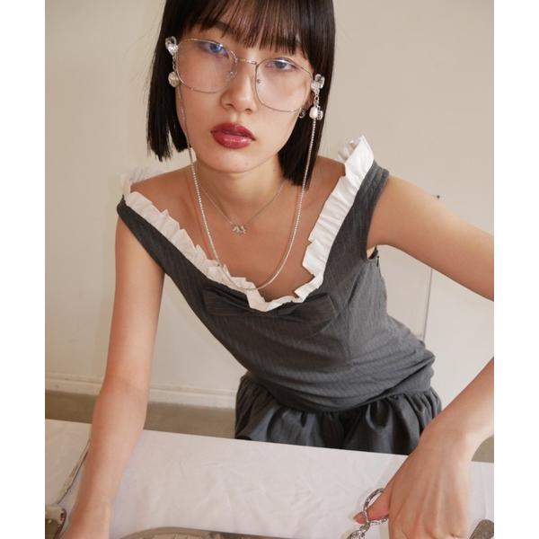 ワンピース pinstripe ribbon mini one-piece