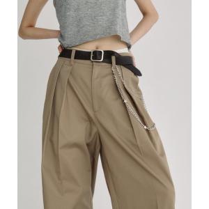 チノパン ハイウエストツータックチノパンツ レディース