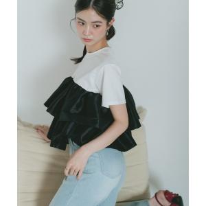 tシャツ ティアードフリルペプラムTシャツ レディース｜ZOZOTOWN Yahoo!店