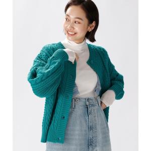 「niko and...」 ニットカーディガン LARGE グリーン レディース