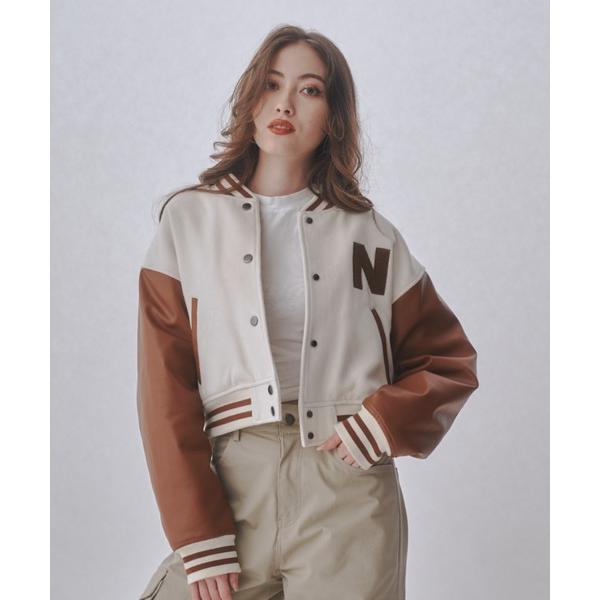 「JUST A NOON」 スタジャン FREE ブラウン レディース