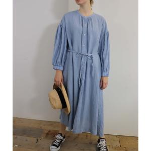 「haupia」 長袖ワンピース 38 ブルー レディース