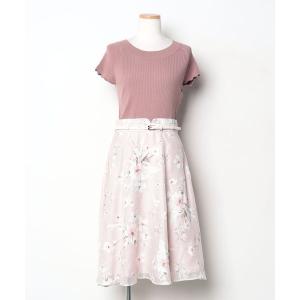 「LAISSE PASSE」 ドッキングワンピース 38 ピンク レディース