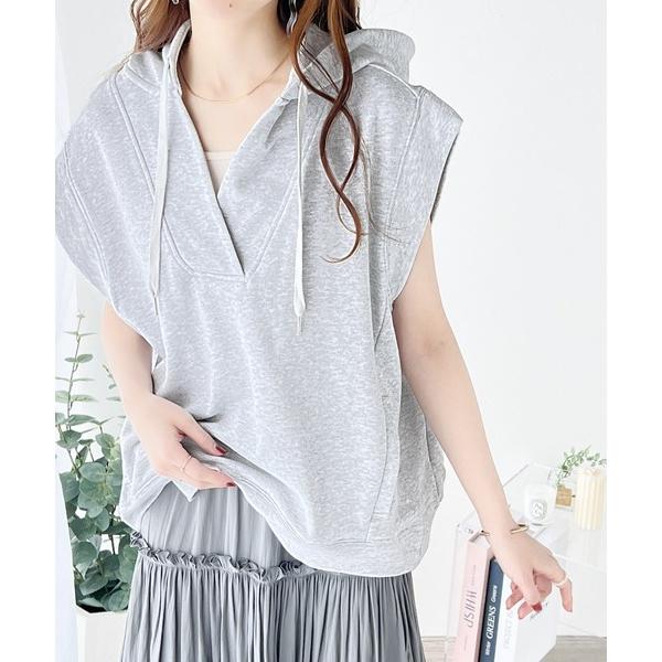 「Java」 プルオーバーパーカー MEDIUM 杢グレー レディース