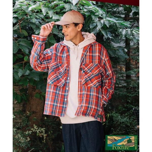 「Foxfire」 長袖シャツ MEDIUM レッド メンズ