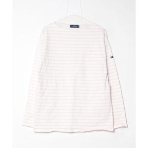 「SAINT JAMES」 ボーダー柄長袖カットソー L ピンク レディース