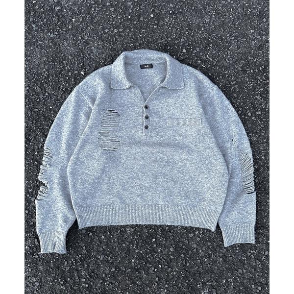 「MandO（Auntie Rosa）」 長袖ニット MEDIUM グレー メンズ