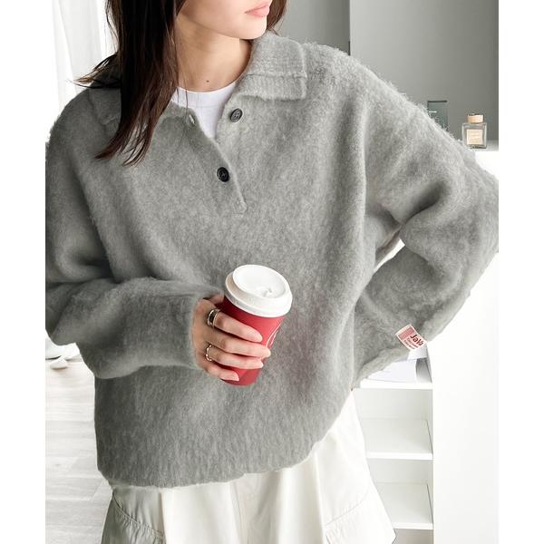 「Java」 長袖ニット MEDIUM グレー レディース