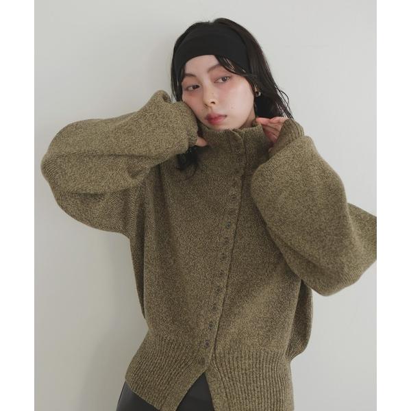 「LIAN」 ニットカーディガン FREE カーキ レディース