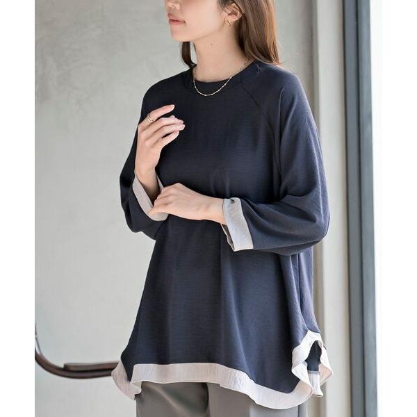 ブラウス シャツ ふちどり配色ブラウス レディース