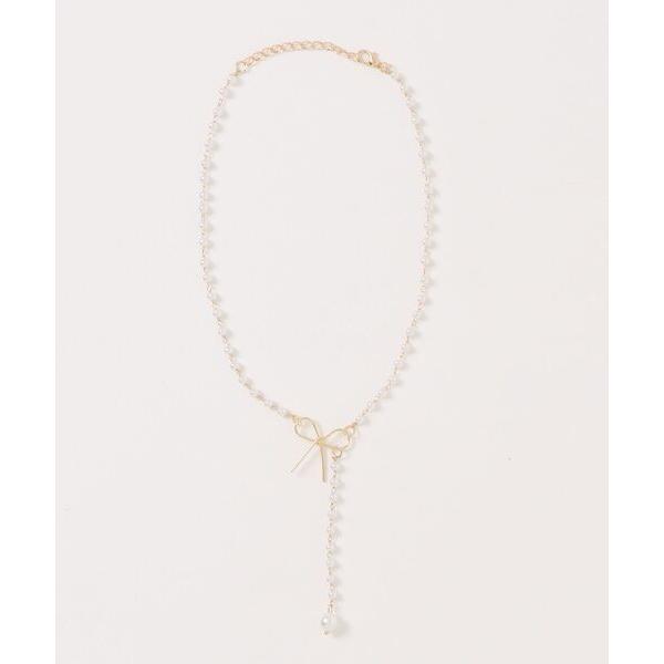 アレルギー対応 ネックレス 「Sonu jewelry（ソヌジュエリー）」パールモチーフ　リボン　ネ...