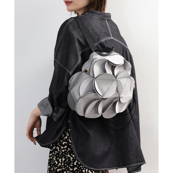 デイバック リュック 花モチーフボンディングリュック レディース