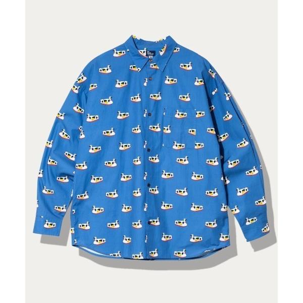 シャツ 40/-ブロード 総柄プリント R/Gシャツ メンズ レディース