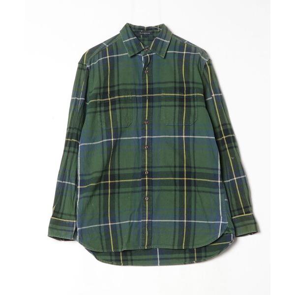「PENDLETON」 チェック柄長袖ネルシャツ S グリーン メンズ