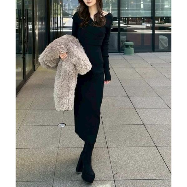 「rienda」 ニットワンピース FREE ブラック レディース