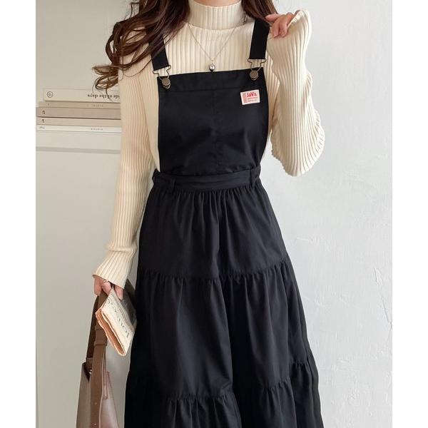 「Java」 サロペットスカート MEDIUM ブラック レディース