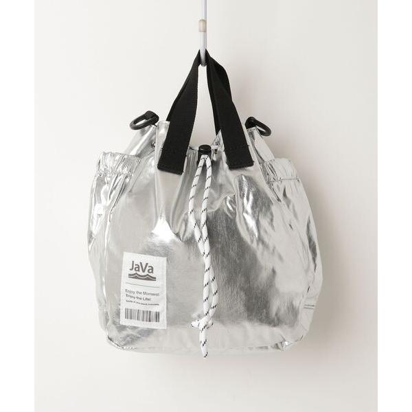 「Java」 ワンポイントハンドバッグ - シルバー レディース