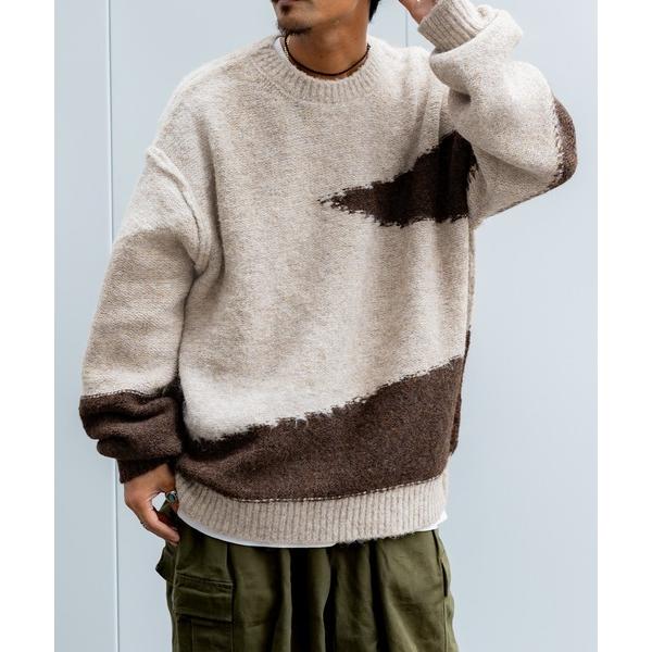 「Java」 長袖ニット LARGE ブラウン メンズ