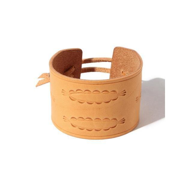 ブレスレット MOTORATORY×BEAMS / 別注 レザー ターコイズブレスレット L メンズ