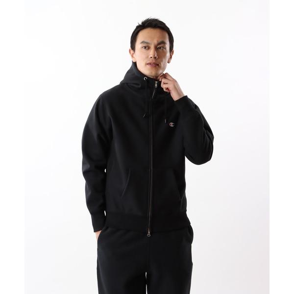 「Champion」 ジップアップパーカー MEDIUM ブラック メンズ