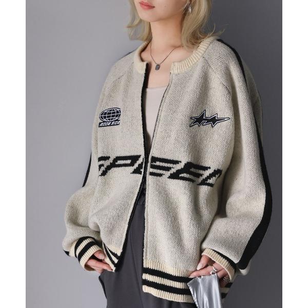 「Java」 ニットカーディガン X-LARGE アイボリー レディース