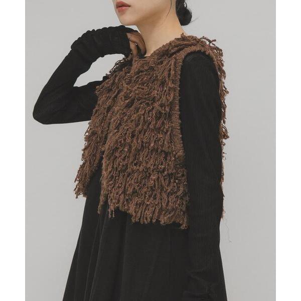 「KBF」 ニットベスト ONE ブラウン レディース