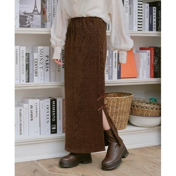 「INTER FACTORY」 ロングスカート FREE ブラウン レディース