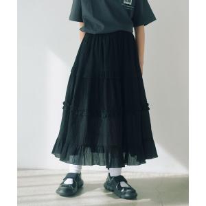 LEPSIM（レプシィム） スカート 「KIDS」裾レースティアードスカート