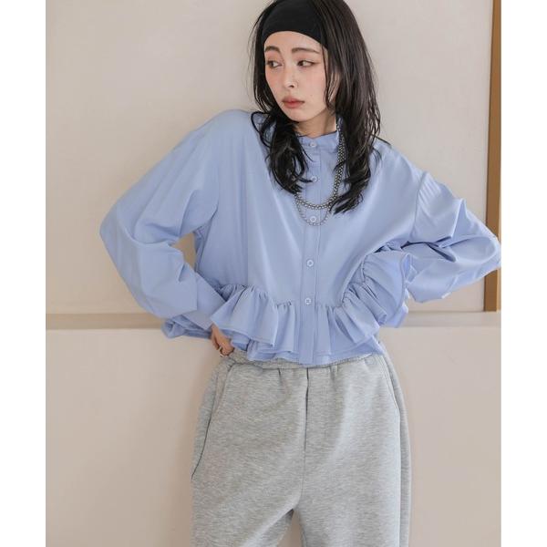 tシャツ ダブルフリル ブラウス レディース