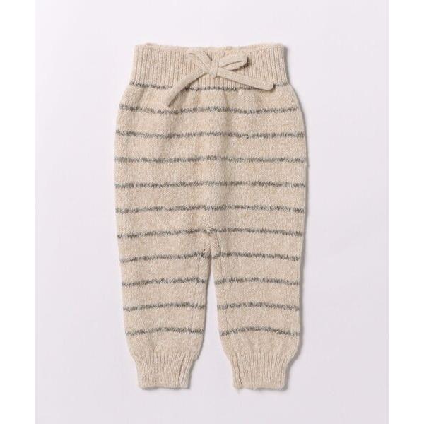 ベビー 「Quincy Mae」KNIT PANT || BASIL STRIPE