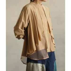 ブラウス シャツ フラシメッシュブラウス レディース