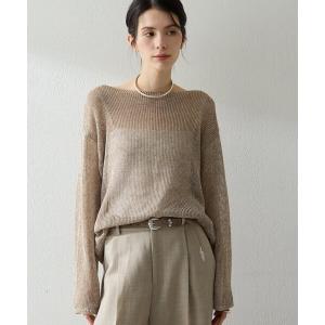 ニット セーター ボートメッシュニットプルオーバー レディース