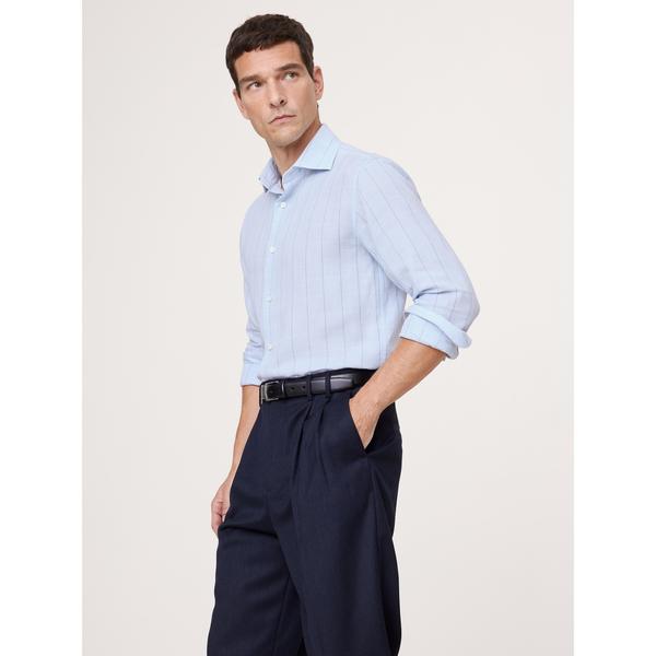 シャツ スリムフィット コットンカシミヤ ドレスシャツ メンズ