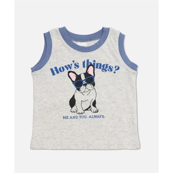 タンクトップ 肌着 綿100％ プリントリンガータンクトップ キッズ 子供服 男の子 女の子