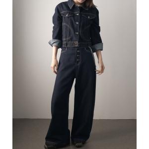 セットアップ フロントボタンデニムセットアップ レディース