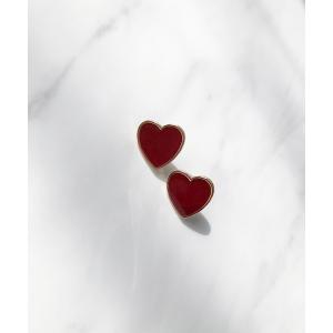ピアス バーガンディーハートピアス レディース