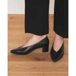 パンプス 4.5cmヒール ハイバン ゴールドモチーフ パンプス