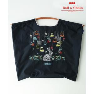 ショルダーバッグ バッグ SUPER HAKKA×Ball＆Chain ランプとうさぎ刺繍トートバッグ(L) レディース