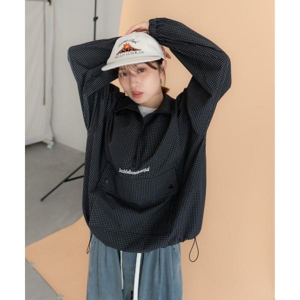 「bbO」チェック柄ハーフジップアノラック メンズ レディース