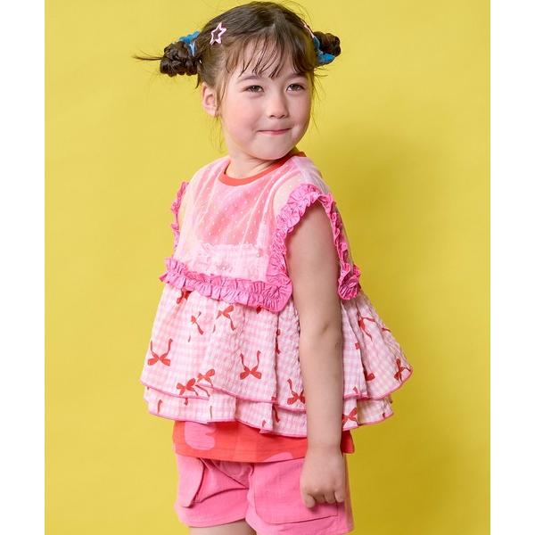 キャミソール 肌着 総柄サッカー2WAYキャミソール キッズ 子供服 女の子