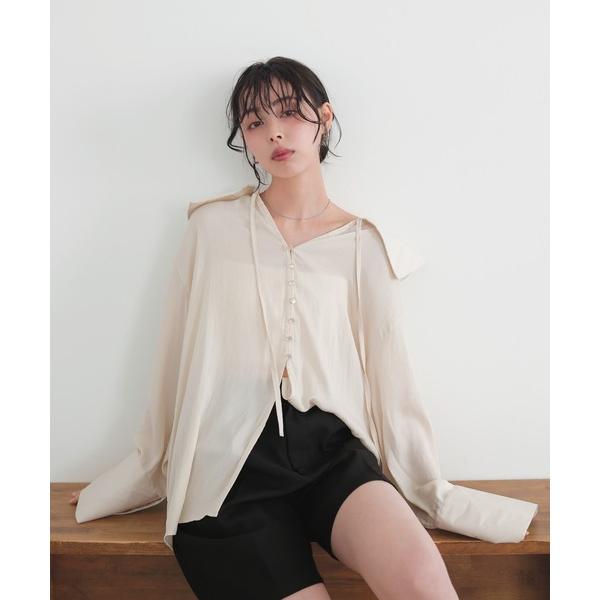ブラウス シャツ ビッグカラーシアースキッパーブラウス レディース