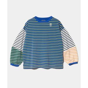 tシャツ CUBE SUGAR/キューブシュガー　21/-天竺ボーダー ランタンスリーブPO レディース