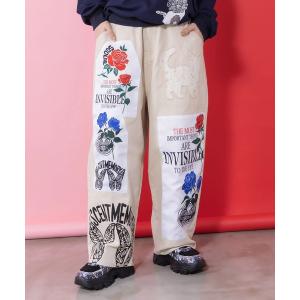 パンツ ScoLar/スカラー　アップリケパンツ レディース