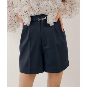ハーフパンツ パンツ 「SALON by Chico」ウエスト金具ベルト付きハーフパンツ レディース｜ZOZOTOWN Yahoo!店