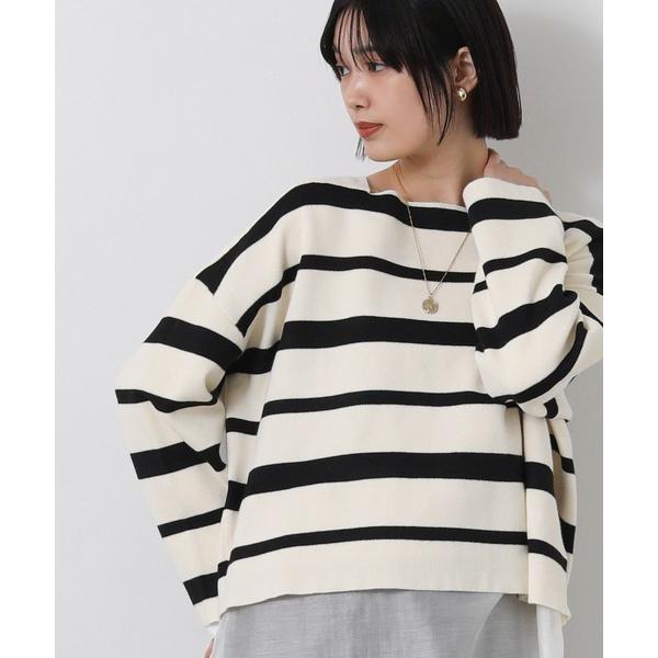 ニット セーター マルチボーダースクエアニット レディース