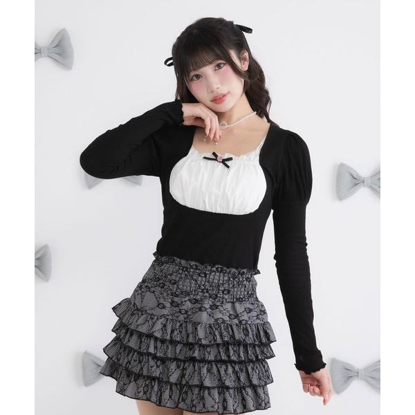 「DearMyLoveRose」 長袖カットソー LARGE ブラック レディース