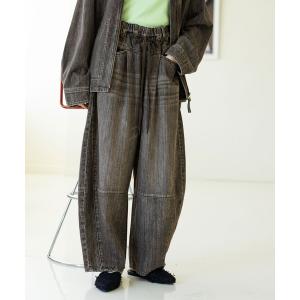 「niko and...」 デニムパンツ LARGE ブラウン レディース