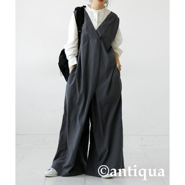 「antiqua」 オーバーオール R グレー レディース